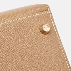 Pre Owned Hermes Gold Courchevel Leather Gold Finish Kelly Sellier 32 Bag