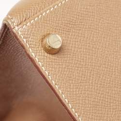 Pre Owned Hermes Gold Courchevel Leather Gold Finish Kelly Sellier 32 Bag