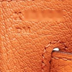 Hermes Orange Taurillon Clemence Leather Gold Finish Kelly Retourne 35 Bag