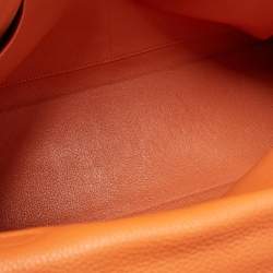 Hermes Orange Taurillon Clemence Leather Gold Finish Kelly Retourne 35 Bag