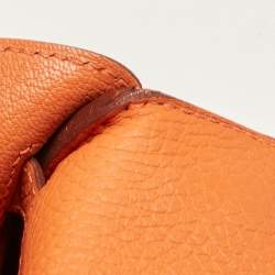Hermes Orange Taurillon Clemence Leather Gold Finish Kelly Retourne 35 Bag