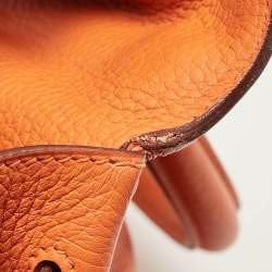 Hermes Orange Taurillon Clemence Leather Gold Finish Kelly Retourne 35 Bag