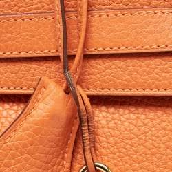 Hermes Orange Taurillon Clemence Leather Gold Finish Kelly Retourne 35 Bag