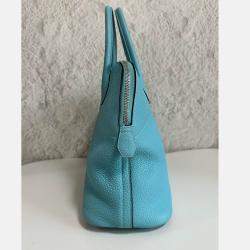 Hermes Blue Togo Leather Bolide 31 Bag