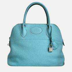 Hermes Blue Togo Leather Bolide 31 Bag