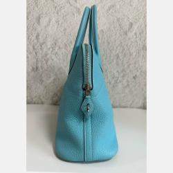 Hermes Blue Togo Leather Bolide 31 Bag