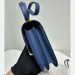 Hermes Agate Blue Evercolor Leather Constance 19 Bag