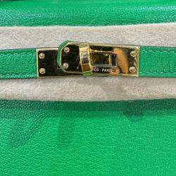 Hermes Green Chevre Mysore Mini Kelly Sellier 20 