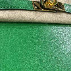 Hermes Green Chevre Mysore Mini Kelly Sellier 20 