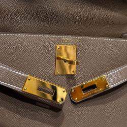 Hermes Elephant grey (Etoupe) Epsom Leather Kelly Sellier 28