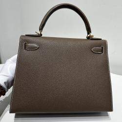 Hermes Elephant grey (Etoupe) Epsom Leather Kelly Sellier 28