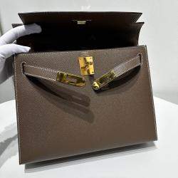 Hermes Elephant grey (Etoupe) Epsom Leather Kelly Sellier 28