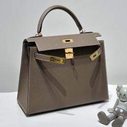Hermes Elephant grey (Etoupe) Epsom Leather Kelly Sellier 28