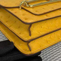 Pre Owned Hermes Yellow Ostrich Leather Roulis Shoulder Bag