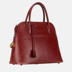 Pre Owned Hermes Red Leather Bolide 31 Handbag