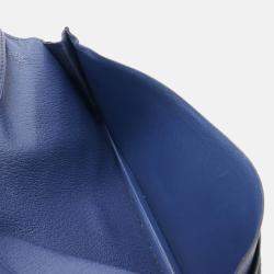 Hermes Blue Leather Bearn  Long Wallet