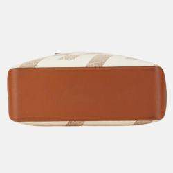 Hermes Gold and Ecru Swift and Toile Cabas H En Biais 40 Tote Bag