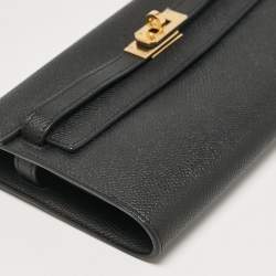 Hermès Noir Epsom Leather Kelly To Go Wallet