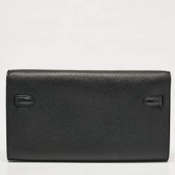 Hermès Noir Epsom Leather Kelly To Go Wallet