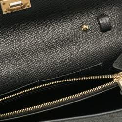 Hermès Noir Epsom Leather Kelly To Go Wallet