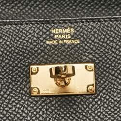 Hermès Noir Epsom Leather Kelly To Go Wallet