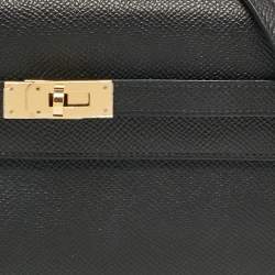 Hermès Noir Epsom Leather Kelly To Go Wallet