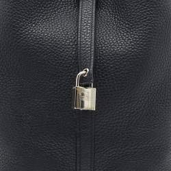 Hermès Noir Taurillon Clemence Leather Picotin Lock 22 Bag