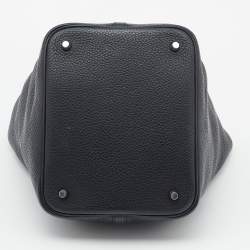 Hermès Noir Taurillon Clemence Leather Picotin Lock 22 Bag
