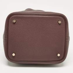 مملوكة مسبقًا Hermès Rouge Sellier Taurillon Clemence Leather Picotin Lock 22 Bag