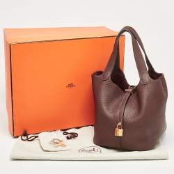 مملوكة مسبقًا Hermès Rouge Sellier Taurillon Clemence Leather Picotin Lock 22 Bag