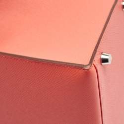 Pre Owned Hermes Rose Jaipur Epsom Leather Palladium Finish Kelly Sellier 35 Bag