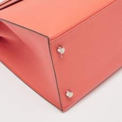 Pre Owned Hermes Rose Jaipur Epsom Leather Palladium Finish Kelly Sellier 35 Bag