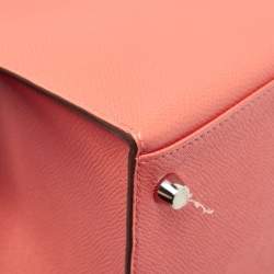 Pre Owned Hermes Rose Jaipur Epsom Leather Palladium Finish Kelly Sellier 35 Bag