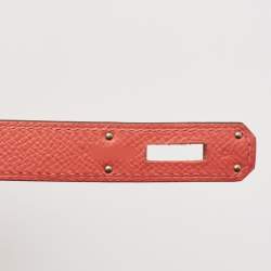 Pre Owned Hermes Rose Jaipur Epsom Leather Palladium Finish Kelly Sellier 35 Bag