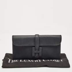 Hermes Bleu Indigo Swift Leather Elan Jige 29 Clutch