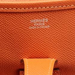 Pre Owned Hermes Feu Epsom Leather Evelyne III GM Bag