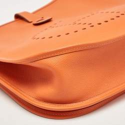 Pre Owned Hermes Feu Epsom Leather Evelyne III GM Bag