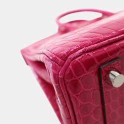 Hermes Rose Mexico Niloticus Crocodile Leather Birkin 25 Bag