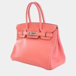 Pre Owned Hermes Flamingo Epsom Leather Birkin 30 Bag