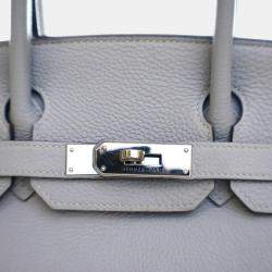Hermes Bleu Glacier Togo Leather Birkin 30 Bag