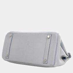 Hermes Bleu Glacier Togo Leather Birkin 30 Bag