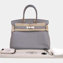 Hermes Bleu Glacier Togo Leather Birkin 30 Bag