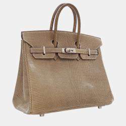 Pre Owned Hermes Ficelle Lizard Leather Birkin 25 Bag