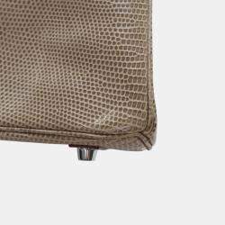 Pre Owned Hermes Ficelle Lizard Leather Birkin 25 Bag