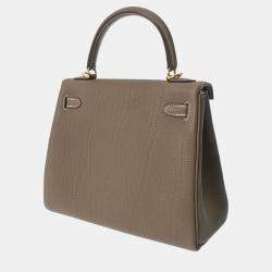 Hermes Etoupe Togo Leather Gold Finish Kelly 25