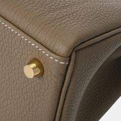 Hermes Etoupe Togo Leather Gold Finish Kelly 25