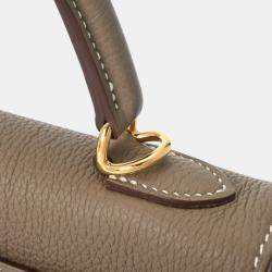 Hermes Etoupe Togo Leather Gold Finish Kelly 25
