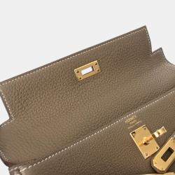 Hermes Etoupe Togo Leather Gold Finish Kelly 25