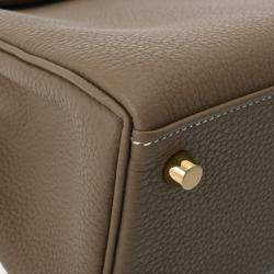 Hermes Etoupe Togo Leather Gold Finish Kelly 25