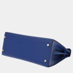 Hermes Blue Electric Togo Leather Kelly 28 Bag